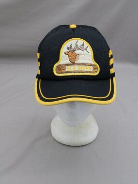 Vintage Patched Trucker Hat - Elk River 3 Striper - Adult Snapback